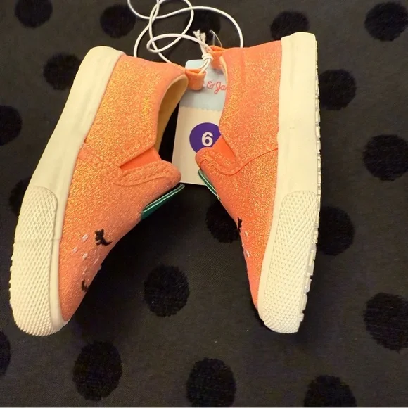 Cute Orange Slip-On Kids Shoes - Picture 2 of 3